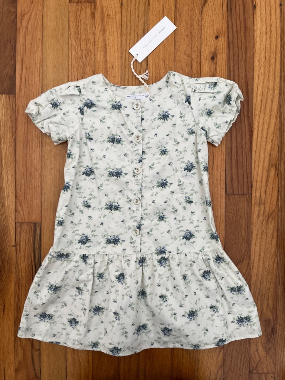 Girls' Blue Floral Button-Front Dress - Brand: